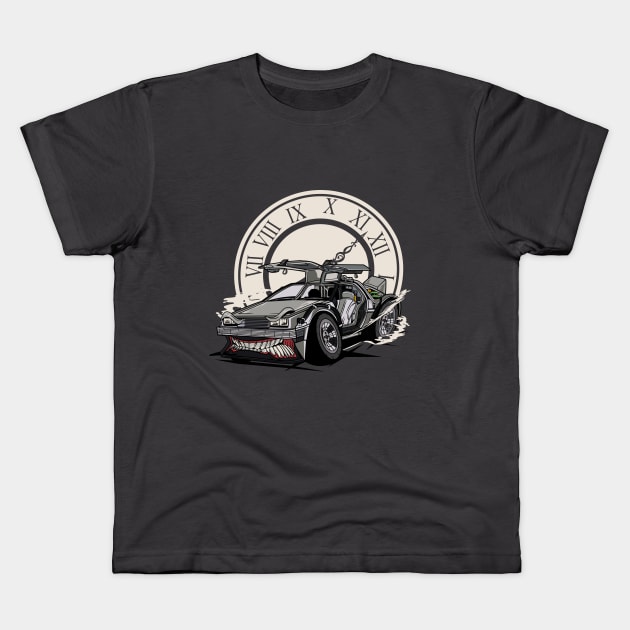 MONSTER CAR TIME MACHINE Kids T-Shirt by beanbeardy